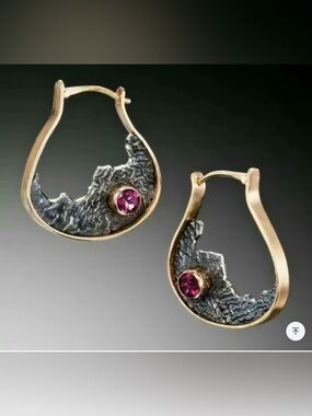 New: Artsy Ruby Stone Earrings